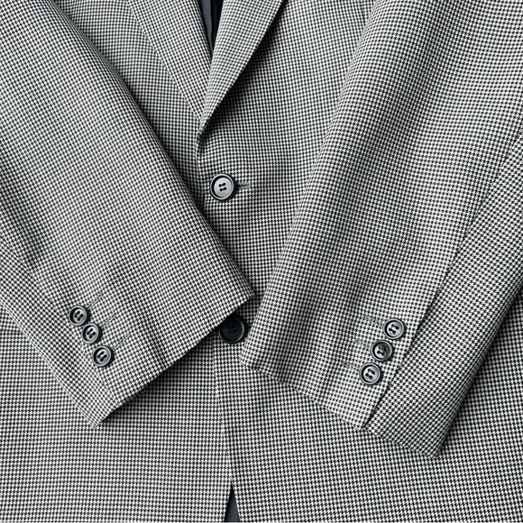 Thomas Jeffery Houndstooth Wool Blend Blazer  Made in Portugal - Picture 6 of 16
